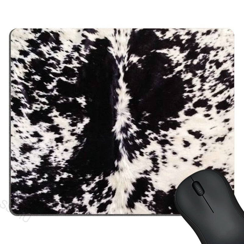 [Australia - AusPower] - SSOIU Cowhide Print Mouse Pad, Black & White Cow Spots Pattern Printed Mousepad Customized Rectangle Non-Slip Rubber Mouse pad Gaming Mouse Pads 9.5 X 7.9 Inch (240mmX200mmX3mm) SS16 