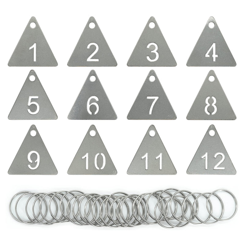 [Australia - AusPower] - StayMax Triangle Hollowed Stainless Steel Number Tags Key Tags (1-25) 1-25 
