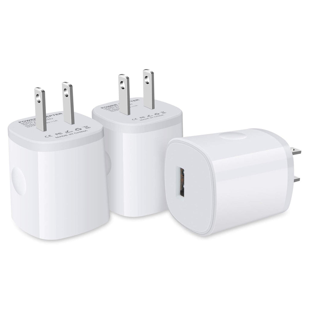 [Australia - AusPower] - USB Charger Block,Phone Charger Box 3Pack Single Port USB Wall Plug Cube Brick Power Adapter for iPhone 13 12 11 Pro Max SE 2020 XR XS X 8 7 6 6S Plus, Samsung S21 S20 S10 LG Moto 