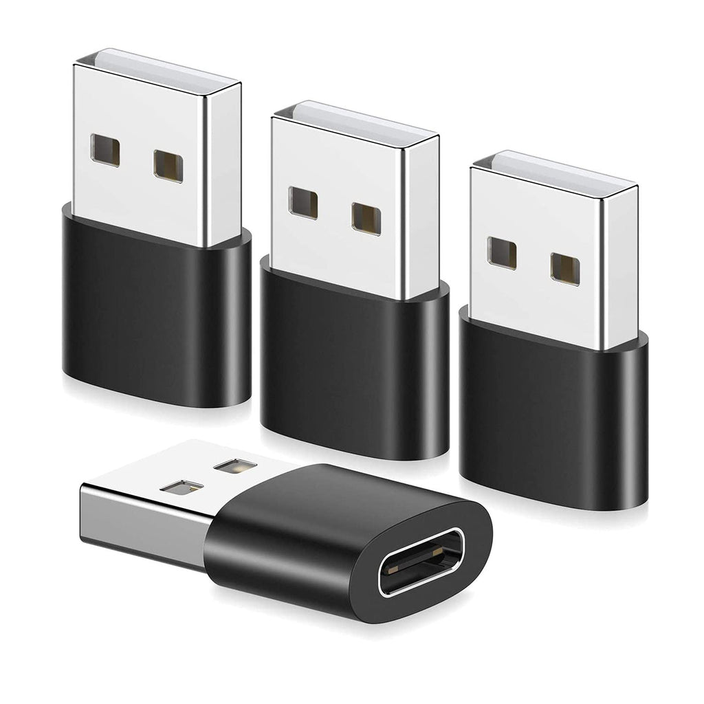 [Australia - AusPower] - 4 Pack USB C Cable and Adapter USB C Connector,Support Mobile Phone/Computer Data Transmission,C-Type to A-Type Charger Cable Connector 