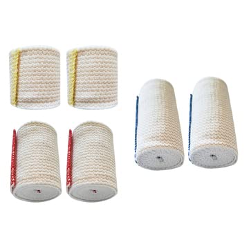 [Australia - AusPower] - SPA SLENDER Elastic Bandages Sport Combo - Hook and Loop Closure – Non-Latex – Two of 2 inch, Two of 3 inch and Two of 4 inch Compression Bandages… 6 Pack 
