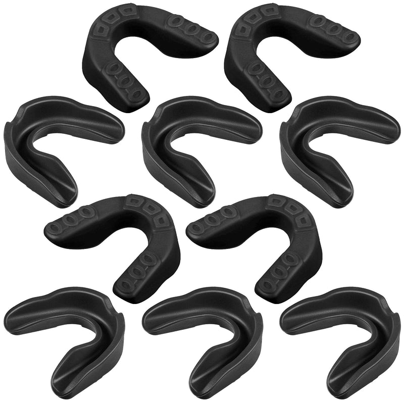 [Australia - AusPower] - 10 Pieces Sport Mouth Guards Mouthguard Gum Guard Teeth Armor Game Guard for Boxing Basketball Football Hockey Karate Basketball Lacrosse Black 