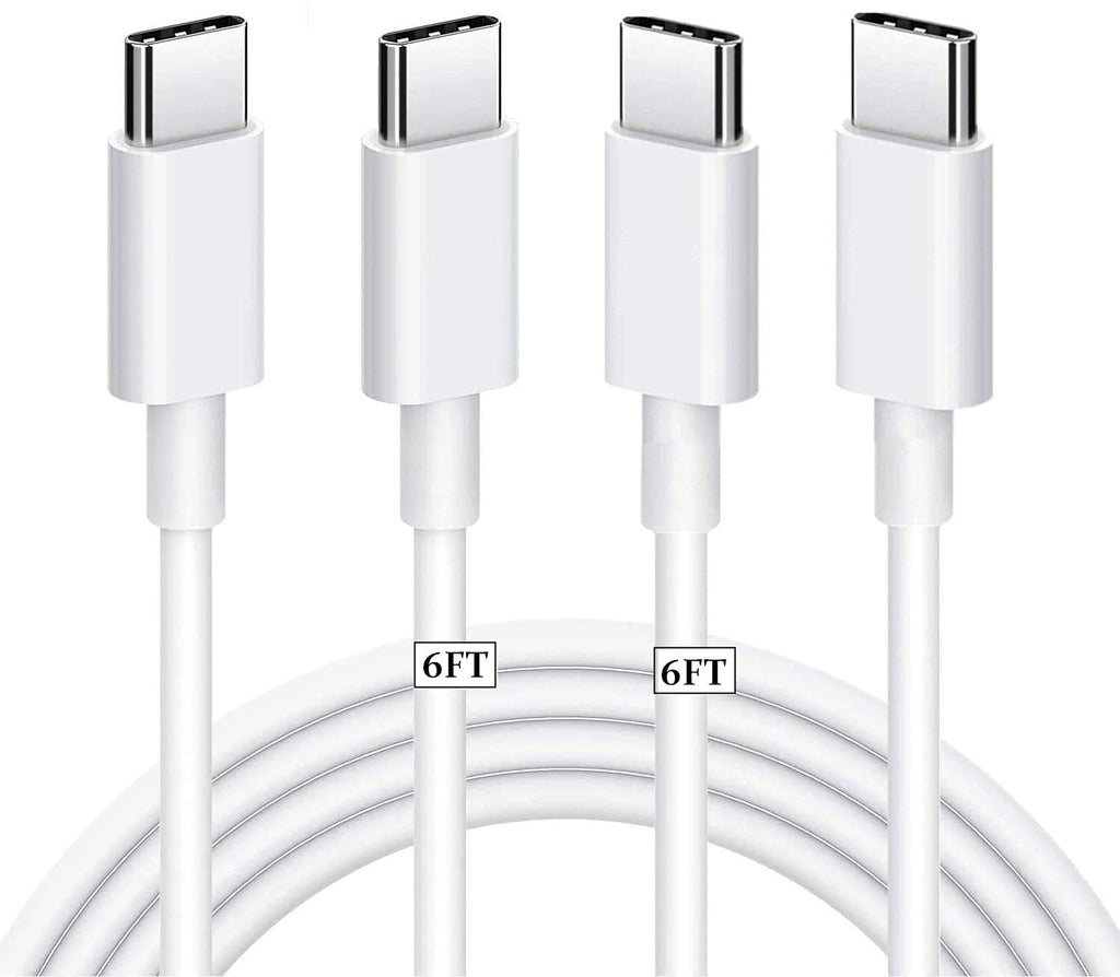 [Australia - AusPower] - USB C Cable 60W [6ft,2Pack] USB C to USB C Charger Cable, Type C Cord Compatible Samsung Galaxy S21/S21+/S20+ Ultra, Note 20/10 Ultra, MacBook Air/Pro, iPad Pro 2021/20/18, iPad Air Pixel, Switch 