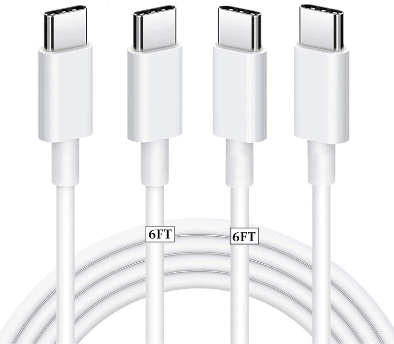 [Australia - AusPower] - USB C Cable 60W [6ft,2Pack] USB C to USB C Charger Cable, Type C Cord Compatible Samsung Galaxy S21/S21+/S20+ Ultra, Note 20/10 Ultra, MacBook Air/Pro, iPad Pro 2021/20/18, iPad Air Pixel, Switch 