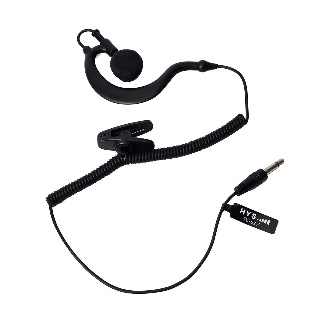 [Australia - AusPower] - HYS 3.5mm Listen Only Earpiece Straight Plug Tactical Headset G Shape Soft Ear Hook for Transceivers/Radio Shoulder Speaker Mics 3.5mm Audio Jacks 