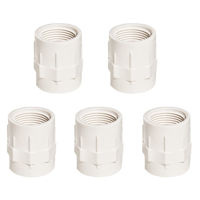 [Australia - AusPower] - FangKingNo 5pcs 1.25Inch White PVC Female Adapter Pipe Fittings (Socket x Female Pipe Thread) Coupling with Female Hose Thread Schedule 40 (1 1/4") pack of 5 1 1/4 Inch 