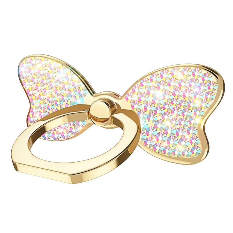 [Australia - AusPower] - Cavdycidy Bling Finger Ring Stand,Butterfly Ring Holder for Cell Phone Luxury Glitter Diamond Metal Finger Ring Grip Holder for All Smartphone Phone Case,Gold bling gold 