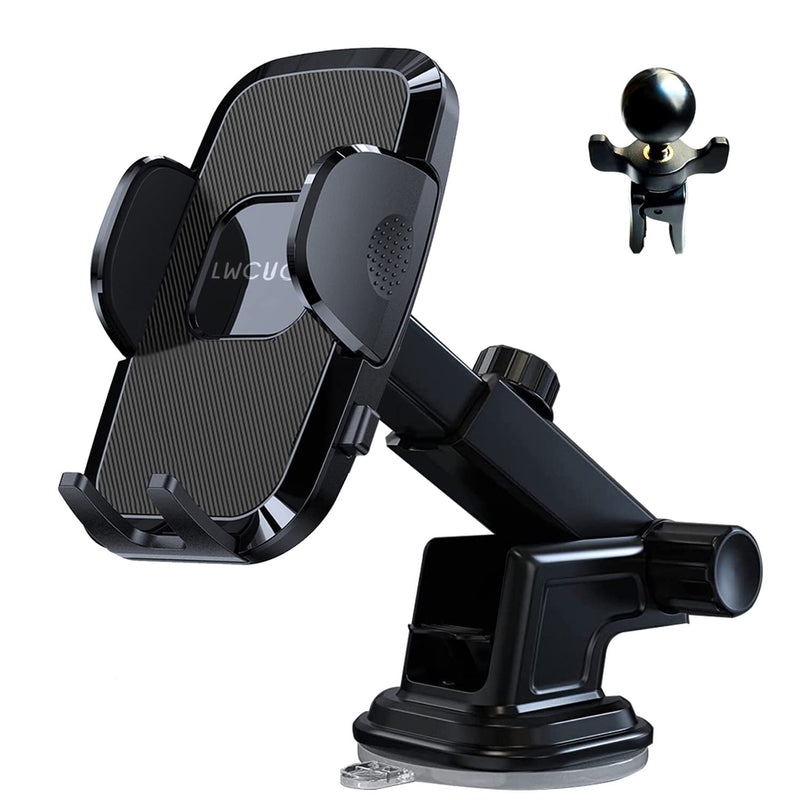 [Australia - AusPower] - Upgrade Car Phone Mount,Larger and More Stable Suction Cup Cell Phone Holder for Universal Car Dashboard Windshield,Easy-to-clamp Air Vent Phone Holder Compatible with All Mobile Phones 