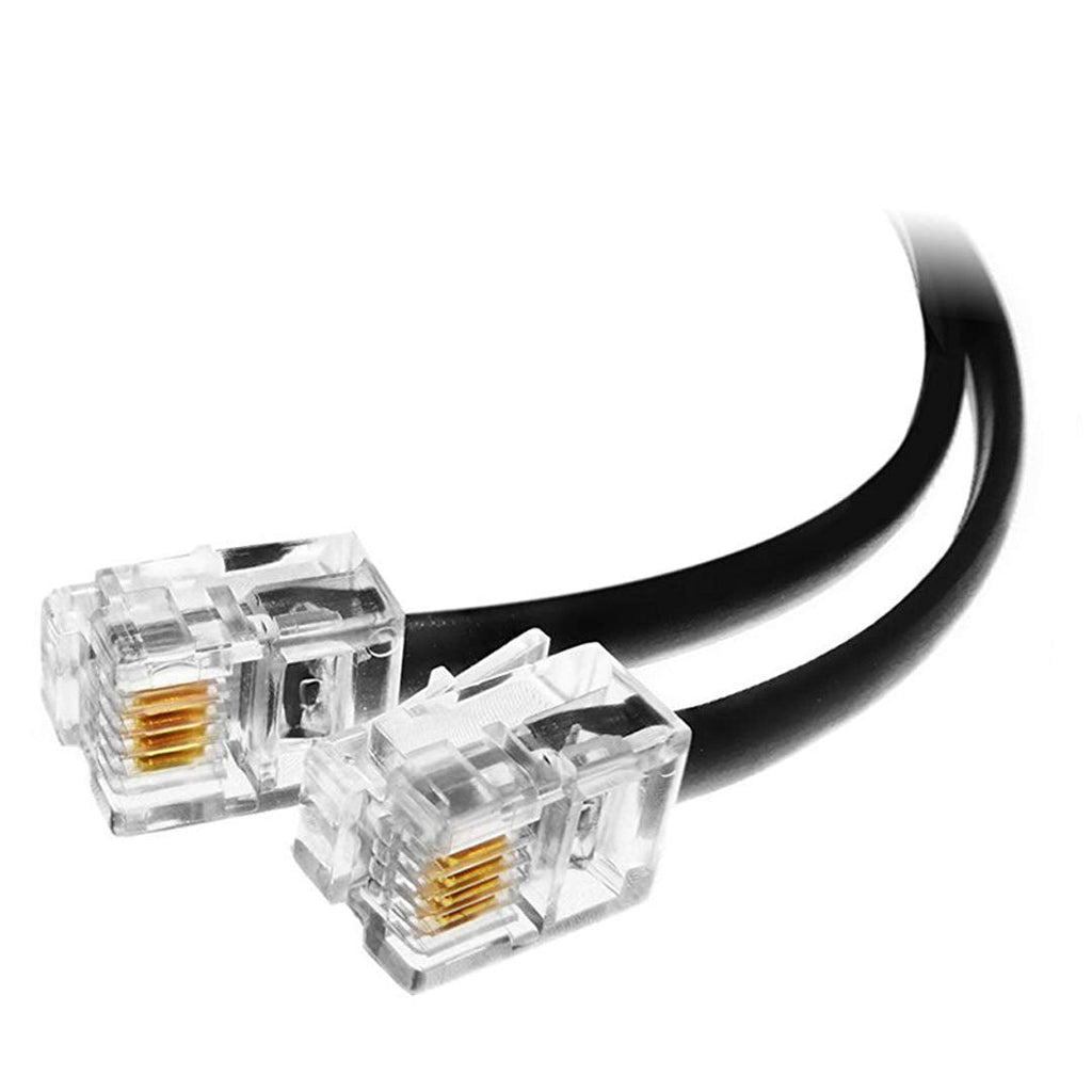 [Australia - AusPower] - AmzDeals (2 Pack) 3 Foot Black Short Telephone Cable Rj11 Male to Male 36 inch Phone Line Cord 