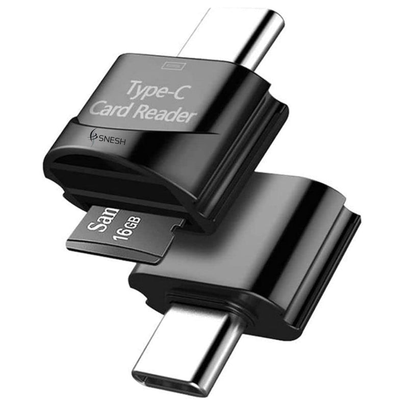 [Australia - AusPower] - SNESH 2-Pack TF Card Reader Type C OTG Adapter PC Mobile Phone Type-C Memory Card Reader MicroSD Micro USB Card Reader OTG Adapter 