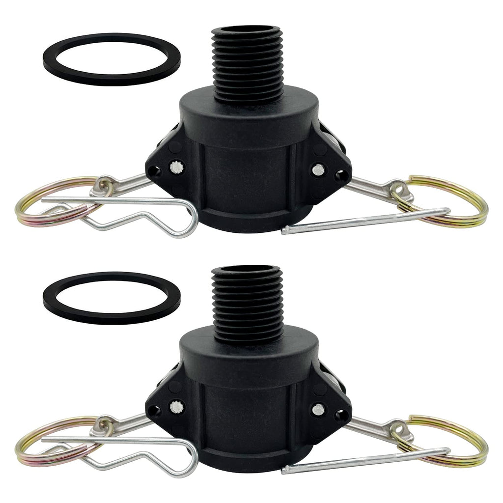 [Australia - AusPower] - BITOTU 2PCS Camlock Fittings Poly Standard Couplings Cam lock Fittings Polypropylene Cam Groove Fitting (1 inch, Type B) 1 Inch 