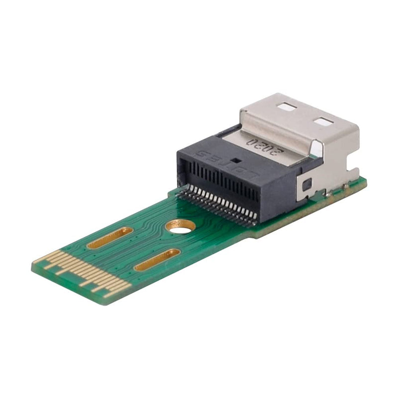 [Australia - AusPower] - NFHK PCI-E Slimline SAS 4.0 SFF-8654 4i 38pin to SFF-8654 38pin Male to Female Extender Adapter Test Tools Green 4i 