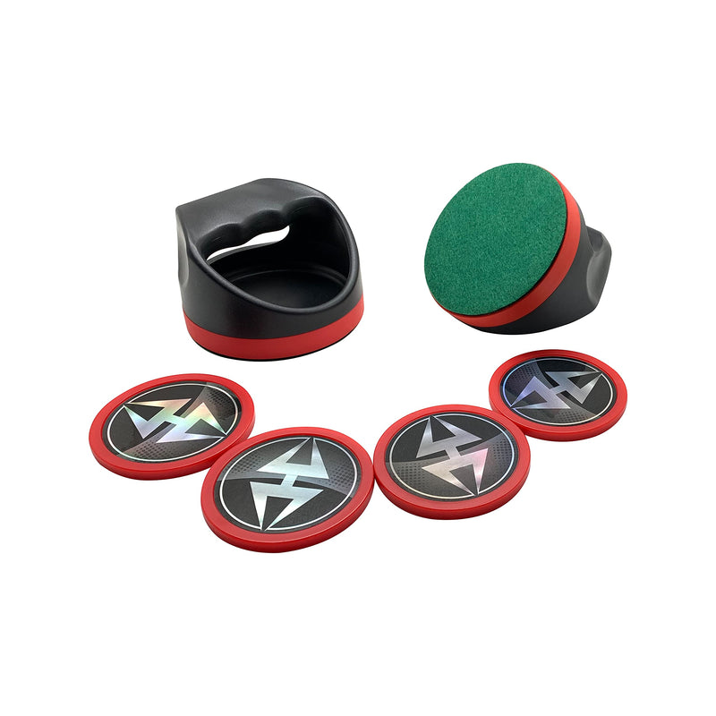[Australia - AusPower] - Hathaway Arcade Air Hockey 4-in Strikers and 3-in Pucks - Black and Red 