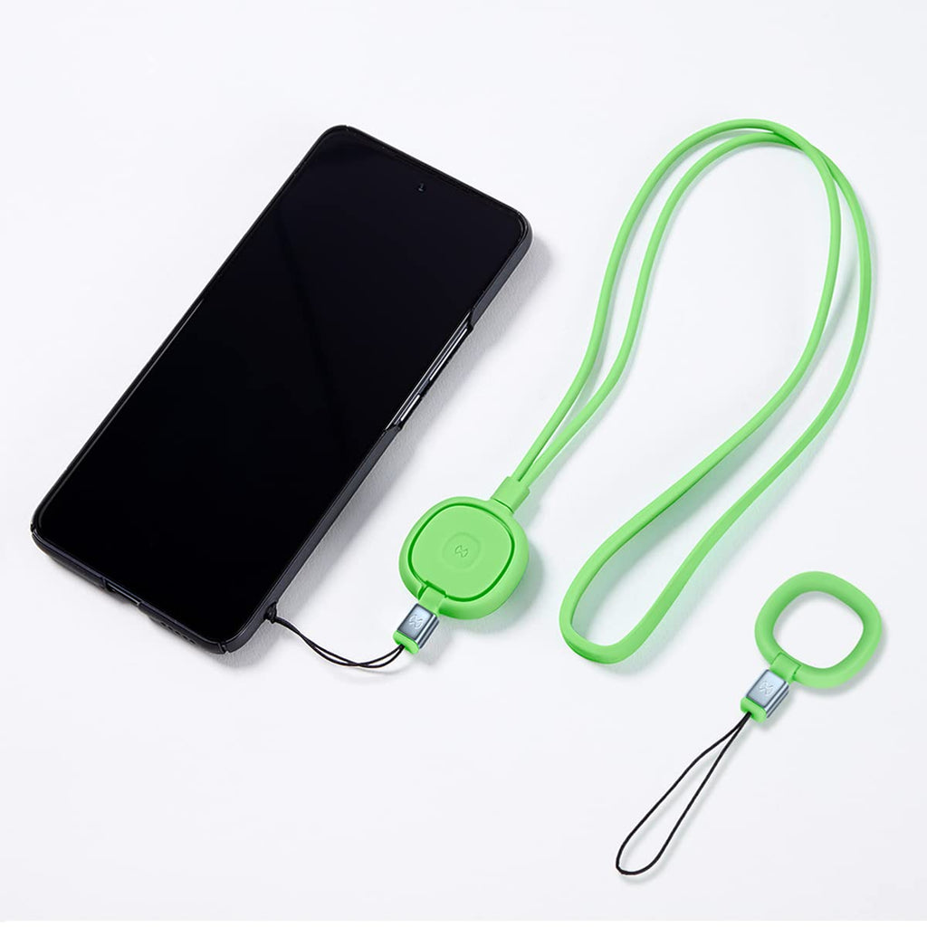 [Australia - AusPower] - XUNDD Color Liquid Silicone Phone Lanyard, Neck Strap for iPhone Camera USB Thumb Drives Keys Badges Keychain - Green 