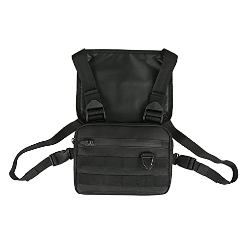 [Australia - AusPower] - Chest Rig Bag for Men,BVMAG Molle Fanny Pack Utility Harness Pouch Hip Hop Vest for Women Outdoor Sport Running Exercise Hiking Cycling (black) black 