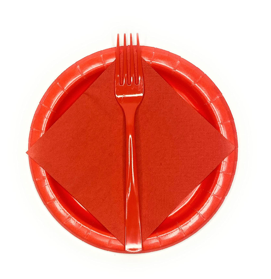 [Australia - AusPower] - Ravishing Red Party Supply Bundle for 24 Guests- Plates, Napkins, Forks by Walmart 