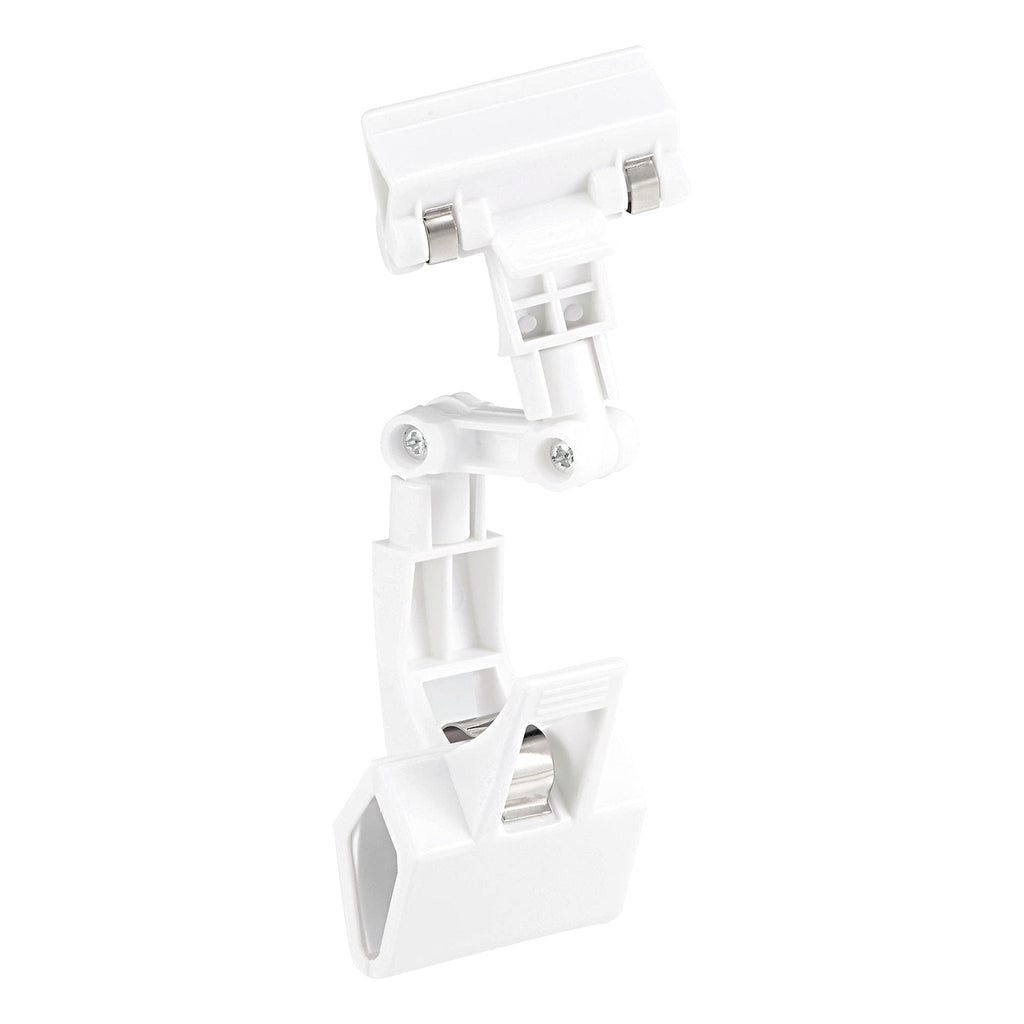 [Australia - AusPower] - MECCANIXITY Adjustable Rotating Sign Clip Fit Max 13mm Thickness Tag for Shelf Display, White, Pack of 10 