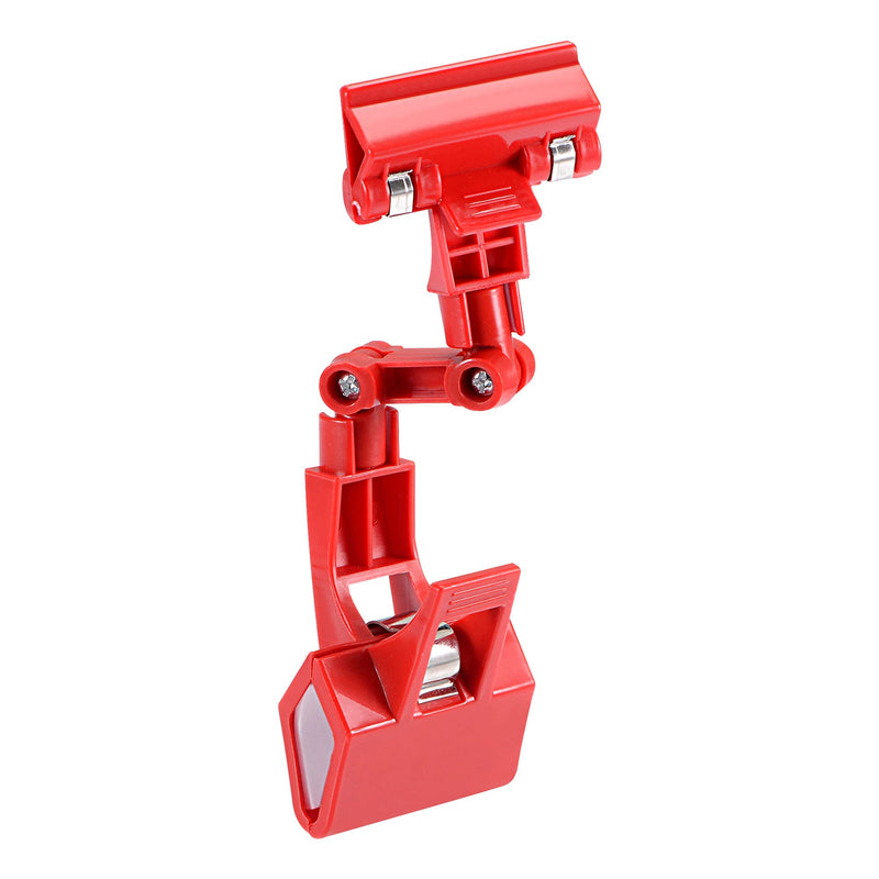 [Australia - AusPower] - MECCANIXITY Adjustable Rotating Sign Clip Fit Max 13mm Thickness Tag for Shelf Display, Red, Pack of 12 