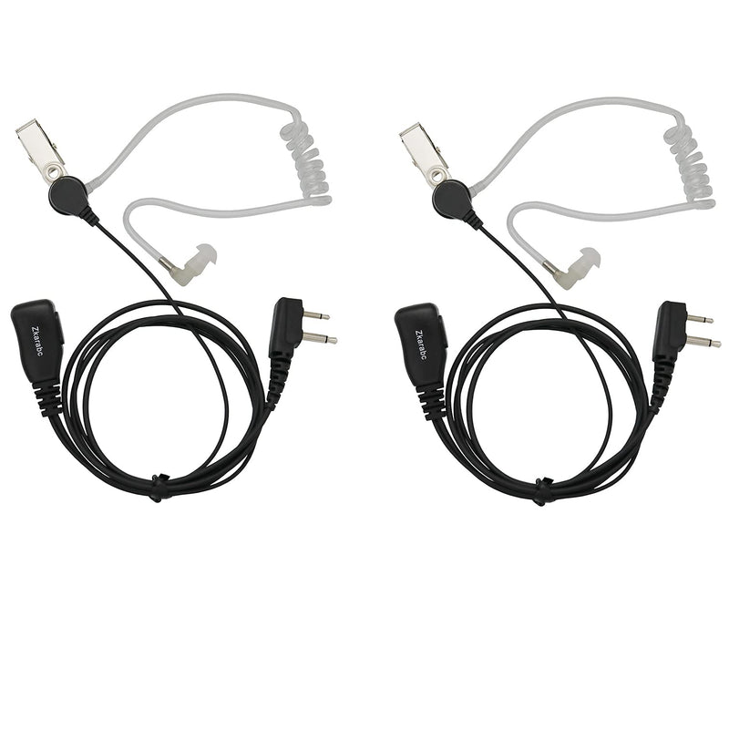 [Australia - AusPower] - Zkarabc Walkie Talkies Earpiece with Mic 2 Pin Acoustic Tube Headset Compatible with Midland LXT600VP3 GXT1000VP4 LXT500VP3 GXT1050VP4 GXT1000XB GXT1030VP4 (2 Pack) 