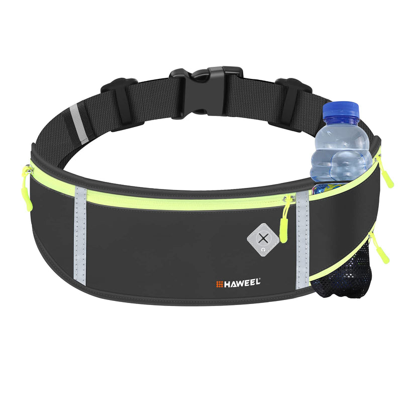 [Australia - AusPower] - Running Fanny Pack Waist Bag Phone Holder Belt with Water Bottle Holder Suitable for Runner Cycling Hiking Accessories for iPhone 12 Plus Samsung Galaxy etc. black 