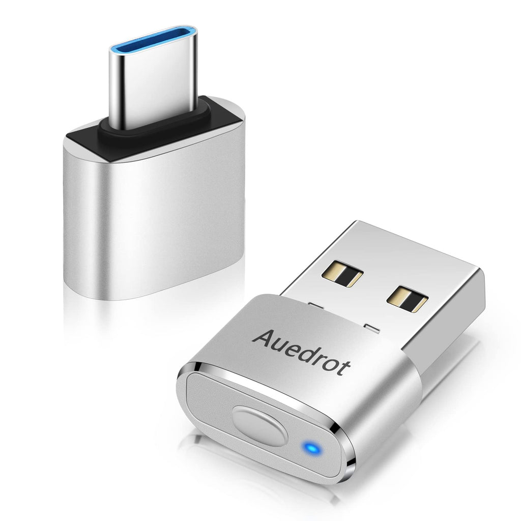 [Australia - AusPower] - Mouse Jiggler Undetectable Metal USB Mouse Mover with Switch Button, Automatic Mini Mouse Shaker with 2 Jiggle Modes, Driver-Free, Plug-and-Play Keep Computer/Laptop Awake, with Type-C Adapter, Silver 