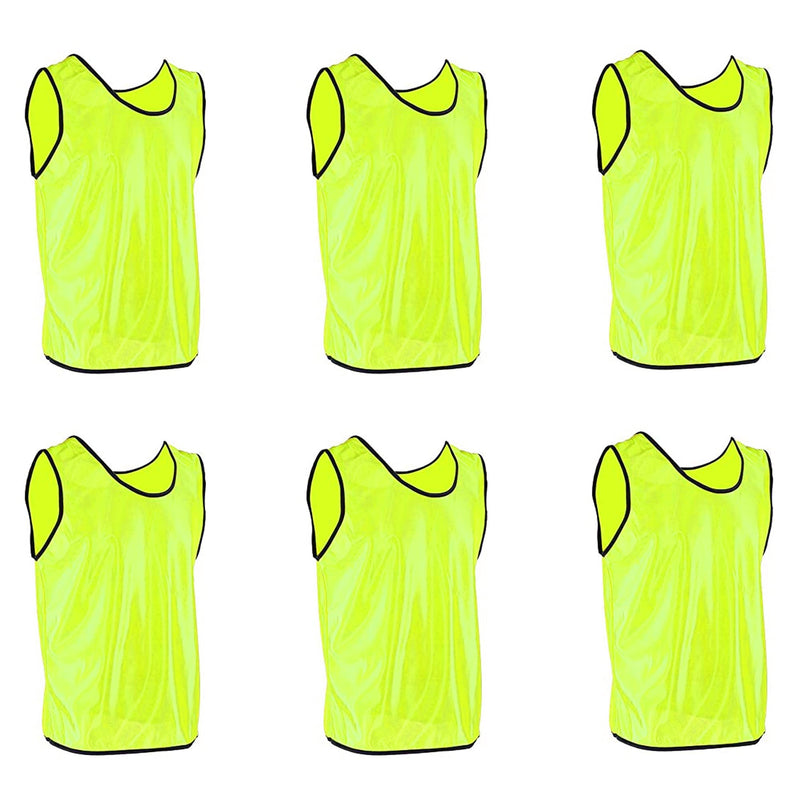 [Australia - AusPower] - DALLX Sports Scrimmage Nylon Mesh Team Practice Vests Pinnies Jerseys Bibs for Children Adult Youth Soccer Volleyball Yellow Large 