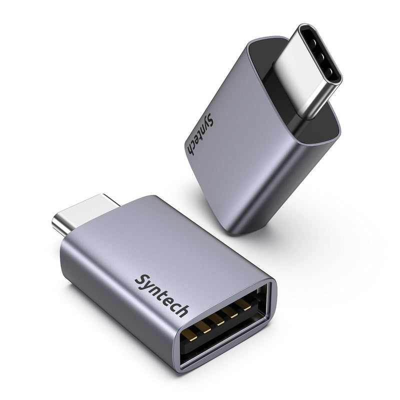 [Australia - AusPower] - Syntech USB C to USB Adapter 2 Pack Fit Side by Side Type C Male to USB C 3.0 Female Adapter Compatible with MacBook Pro Air 2021 iMac iPad Mini 6/Pro and Other Type C or Thunderbolt 4/3 Devices Grey 