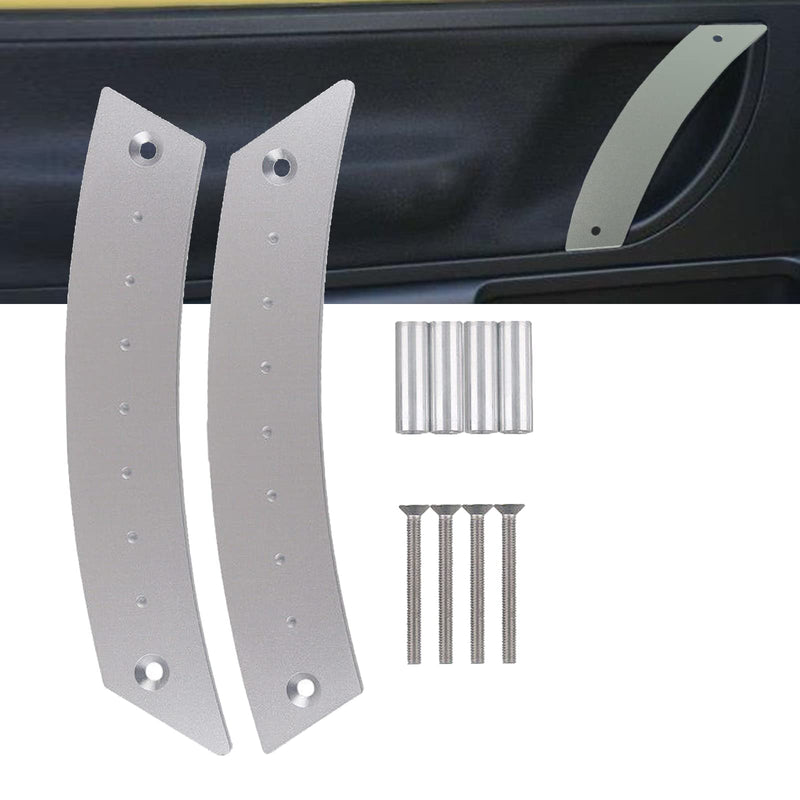 [Australia - AusPower] - Door Panel Pull Handle Set Compatible with Beetle 1998-2010 Aircraft Grade Aluminium Silver 2 Handles with 4 Screws 
