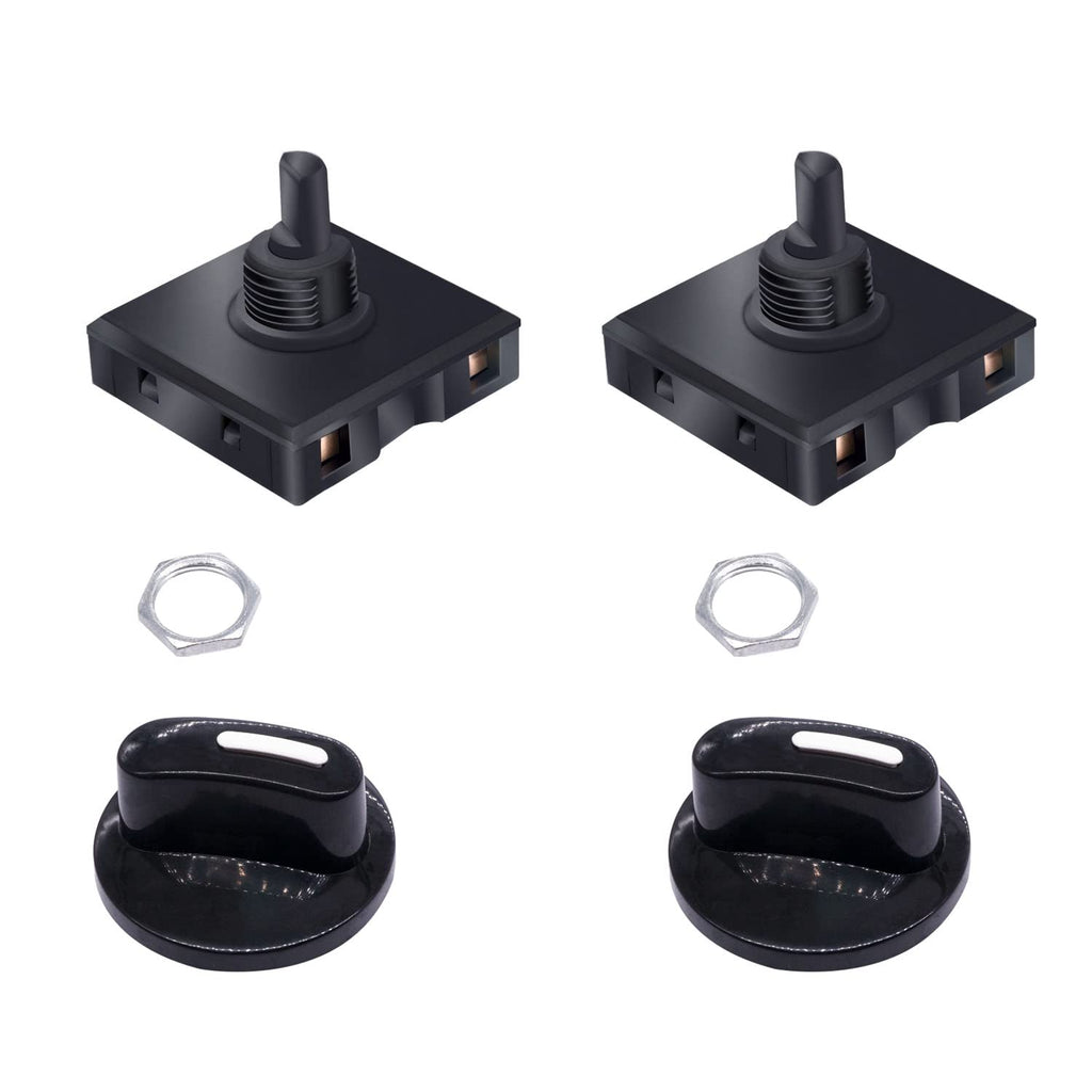 [Australia - AusPower] - Taiss 2PCS Rotary Switch 13A-125V/10A-250V, 4 Position 3 Speed Universal Speed Selector Heater Rotary Switch with Knob F034 