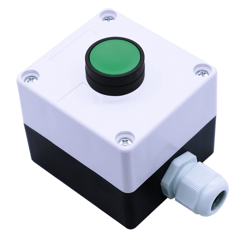 [Australia - AusPower] - mxuteuk Momentary Push Button Switch Station Box Exit Button Switch ABS Weatherproof for Automatic Gate Openers One Button Exterior Opener LA36-11BN-G-BOX-W 