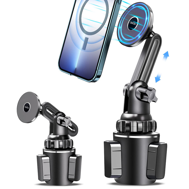 [Australia - AusPower] - Ciencimy Magnetic Cup Holder Phone Mount Compatible with Magsafe iPhone 13 12 Pro Max/Mini/All Phones, Upgraded Car Cup Holder Cradle [ Height Adjustable ] with 360° Rotation, Gifts for Men/Women 