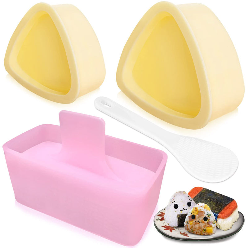 [Australia - AusPower] - Onigiri Mold, 3 Pack Rice Mold Musubi Maker Kit, Non Stick Spam Musubi Maker Press, Classic Triangle Rice Ball Mold Maker Sushi Mold for Kids Lunch Bento and Home DIY 
