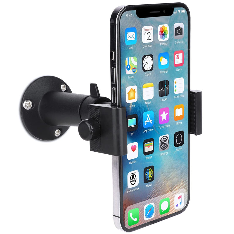 [Australia - AusPower] - iTODOS Wall Mount Phone Holder Bracket with 360 Degree Adjustable Mount for iPhone / Samsung Galaxy / Nexus / HTC / LG Smart Phones and GPS Navigator, Compatible with 3.5 ~6.5 inch Width Black 