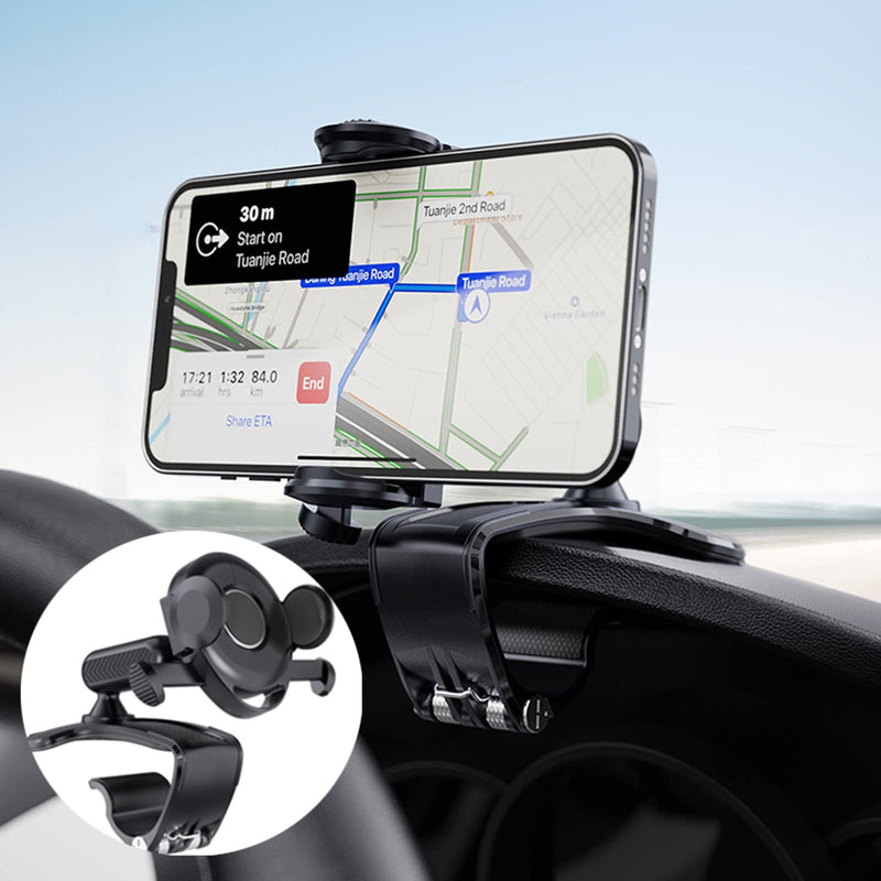 [Australia - AusPower] - Car Phone Holder Mount,WUZMINR 360 Degree Rotation Dashboard Cell Phone Holder for Car Clip Mount Stand for Sun Visor,Rearview Mirror,Air Outlet,Car Phone Mount for 4.7 to 6.5 Inch Smartphones black 