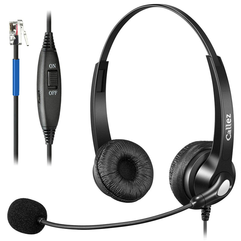 [Australia - AusPower] - Phone Headset with Microphone Noise Cancelling for Cisco Office Phones, Callez Telephone Headset with RJ9 Phone Jack for Cisco 6941 7811 7841 7941 7942 7945 7962 7965 7975 8845 8851 Plantronics M12 Black 