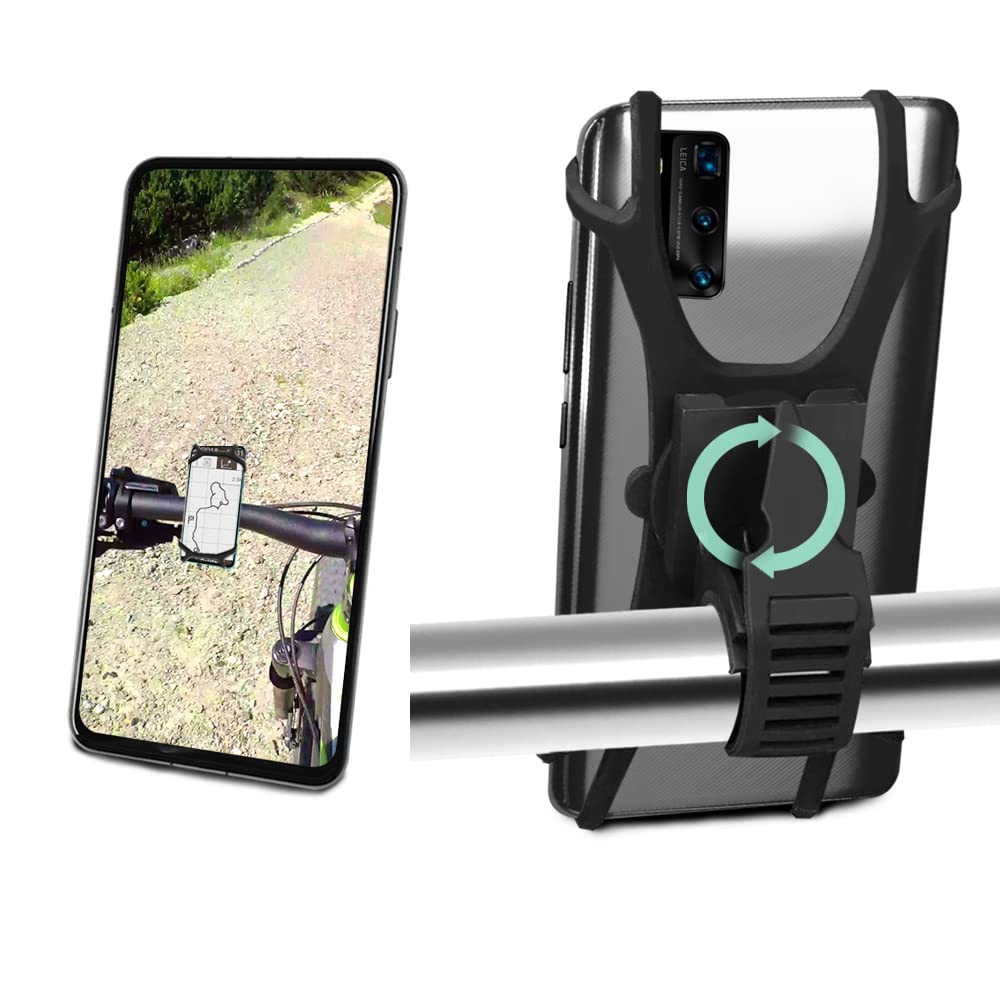 [Australia - AusPower] - Bike Phone Mount Holder, SENHAI Silicone Phone Holder for Bicycle Motorcycle, 360° Rotatable, 3in1 Phone Armband Running Wristband Holder Compatible with Fit for 4.7-7.2in Cell Phones 