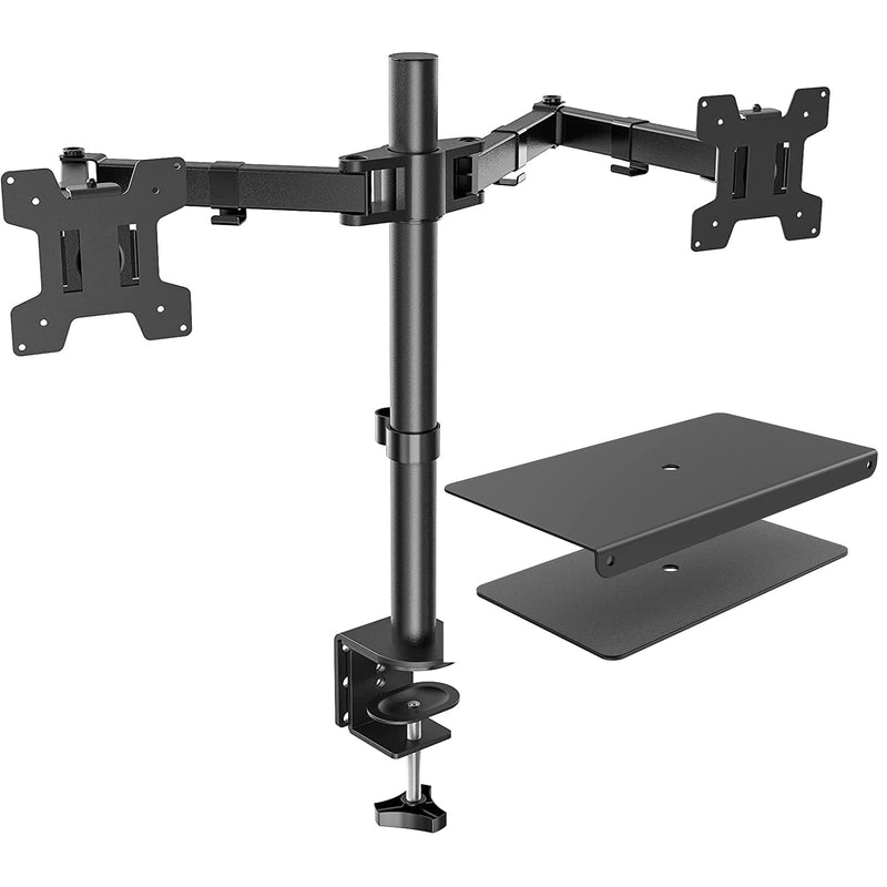 [Australia - AusPower] - WALI Bundle – 2 Items: Steel Reinforcement Bracket and Dual LCD Monitor Fully Adjustable Desk Mount Stand 
