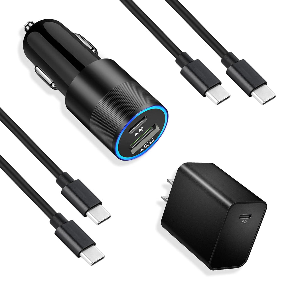 [Australia - AusPower] - Looptimo USB C Fast Charger Kit Compatible for Google Pixel 6 Pro/6/5a/5/4a/4XL/4/3a XL/3a/3 XL/3/2 XL/2/XL, 27W PD[PPS]&QC 3.0 Car Charger + 18W Home Wall Charger + 2 Pack Type C Cable 3.3ft 
