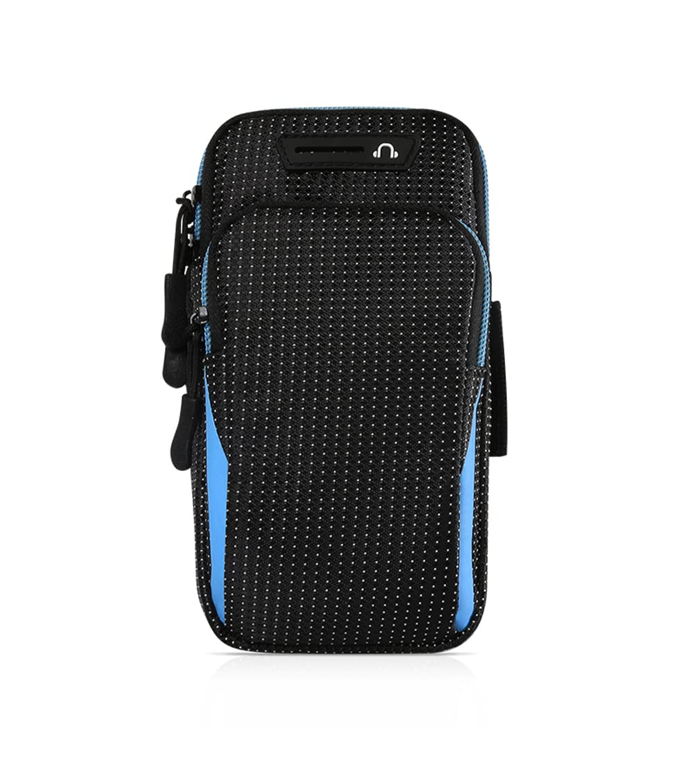 [Australia - AusPower] - Running Mobile Phone arm Bag Men's and Women's Fitness Equipment Outdoor Wrist Bag Sports Mobile Phone arm Cover Sports arm Bag (Gray) Blue 