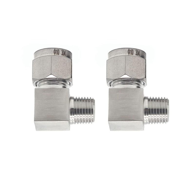 [Australia - AusPower] - Yoebor Stainless Steel 304 Compression Tube Fitting 90 Degree Male Elbow Adapter Connector with Double Ferrules 8mm" OD x 1/8" NPT Male,Pack of 2 8mm OD x 1/8 NPT Male 