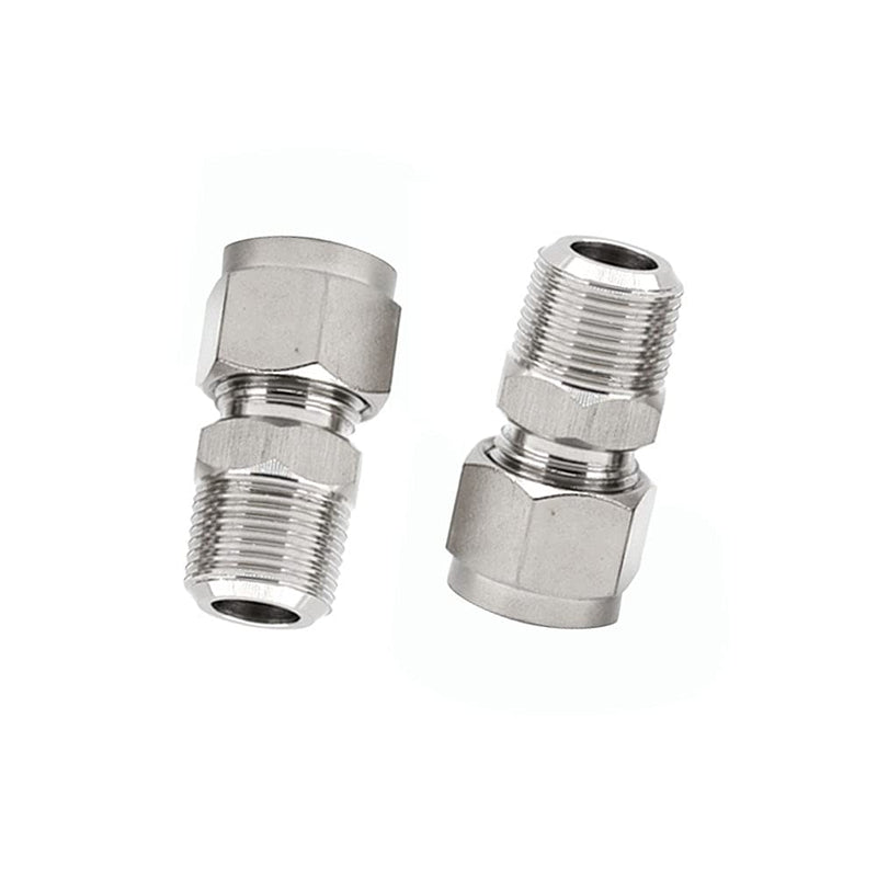 [Australia - AusPower] - Yoebor Stainless Steel 304 Compression Tube Fitting Straight Adapter Connector with Double Ferrules 3/8" OD x 1/8" NPT Male,Pack of 2 