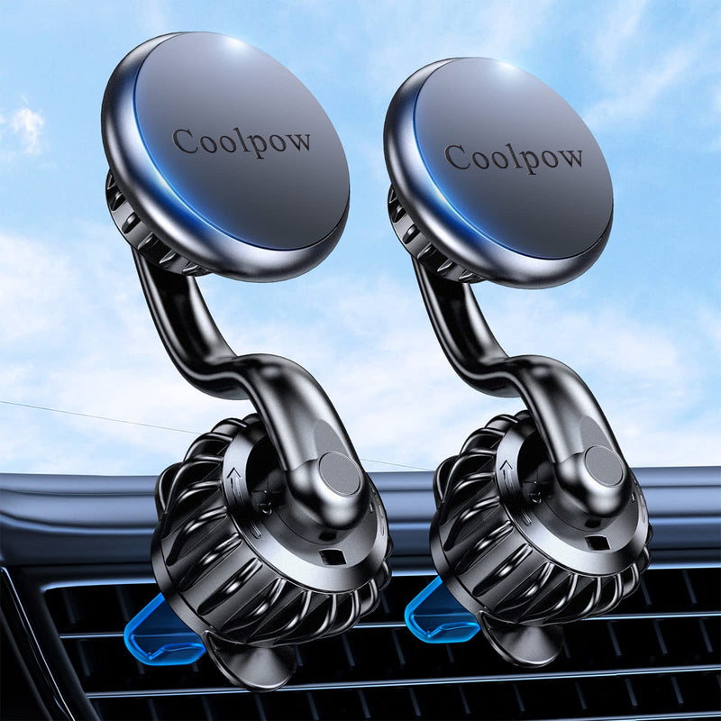 [Australia - AusPower] - 【2-Pack】 Magnetic Phone Holder for car Vent, [Upgraded Clip] car Vent Magnetic Phone Mount [360° Unobstructed] Magnet air Vent Car Mount Compatible with All Smartphones & Tablets 