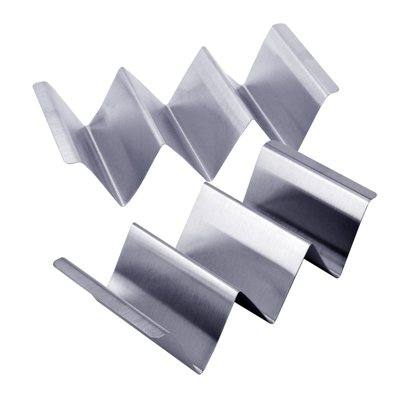 [Australia - AusPower] - Taco Holder Stainless Steel Taco Stand with Handle Taco Holders Rack Trays for 3 Tacos Oven Grill and Dishwasher Safe Set of 2 