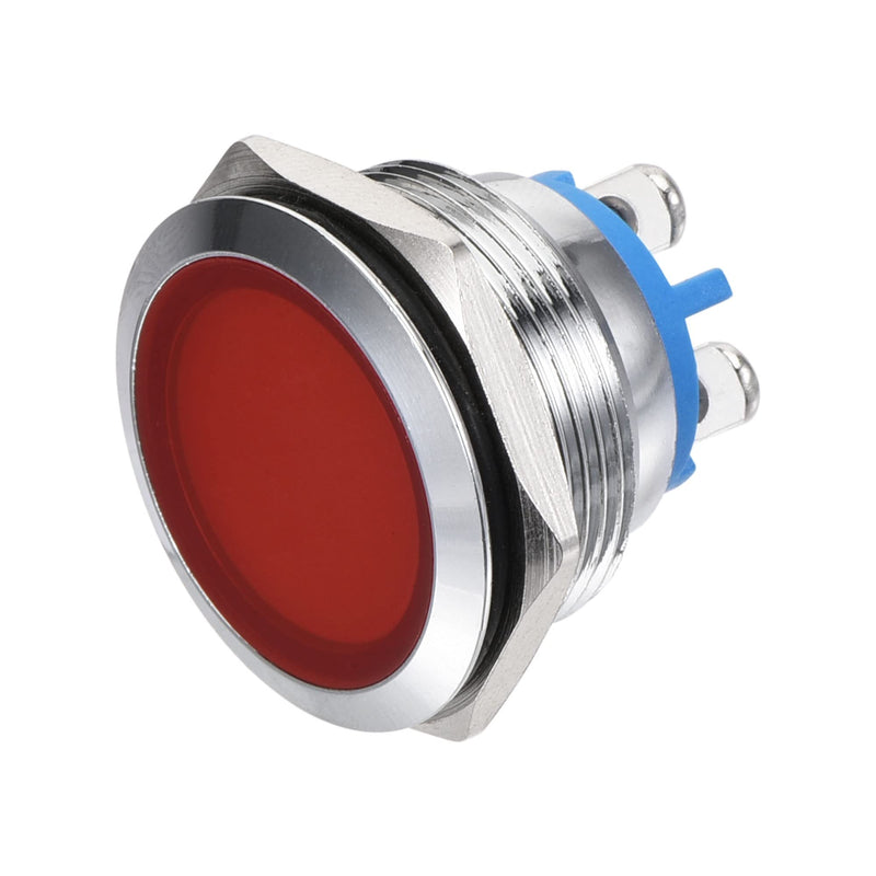 [Australia - AusPower] - MECCANIXITY Indicator LED Light 110V 22mm M22 Panel Mount Metal Waterproof Signal Lamp with O Ring, Red 