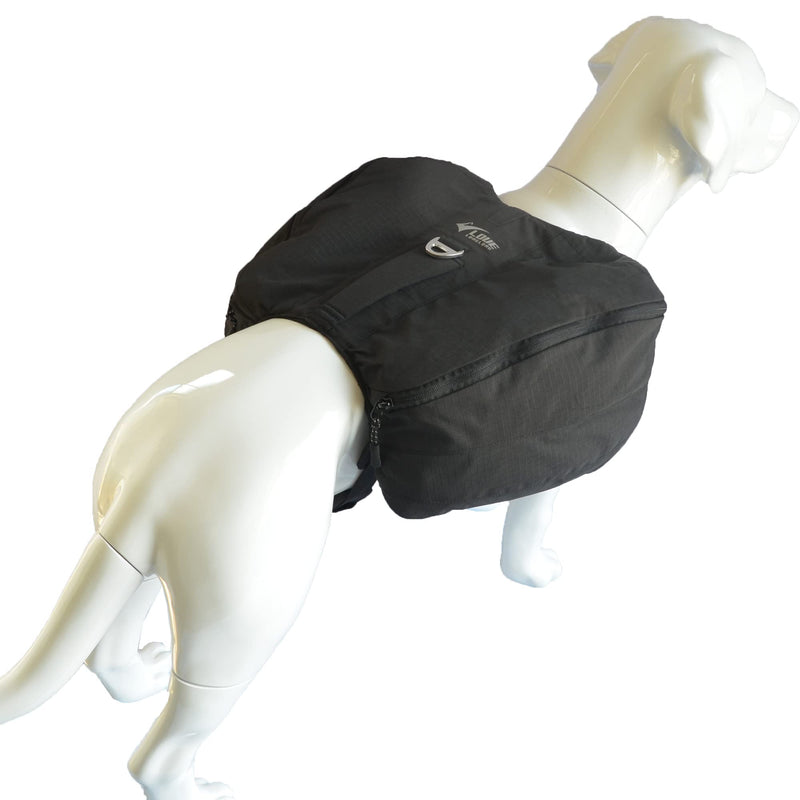 [Australia - AusPower] - Lovelonglong Dog Backpack for Hiking, Multifunctional Dog Day Pack Zippered Travel Dog Saddle Bag Outdoor Hiking Backpack with 2 Capacious Side Pockets for Small Medium Large Dogs XS (chest 18-23 inch) Black 