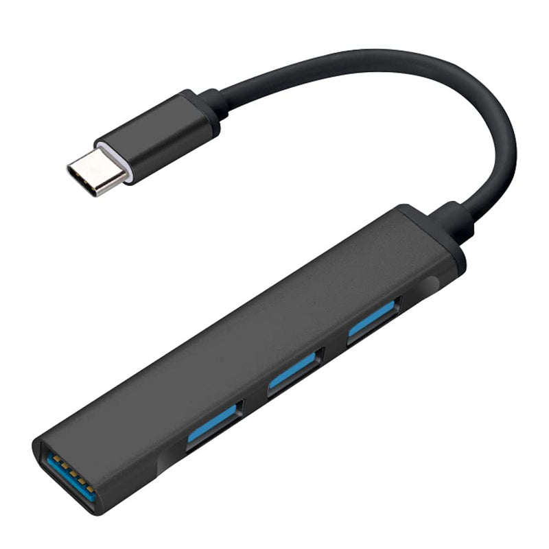 [Australia - AusPower] - JacobsParts USB-C Type C to USB 3.0 4 Port Hub Splitter for MacBook Pro/Air, iPad, PC, Chromebook, Phone (Black) Black 