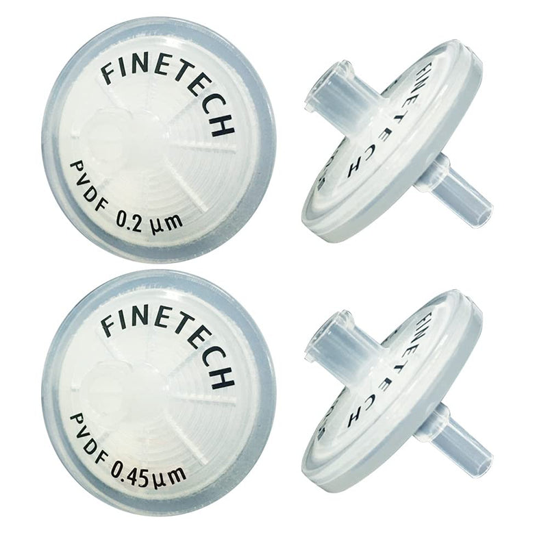[Australia - AusPower] - Hydrophilic PVDF Syringe Filters 25mm Diameter 0.22μm Pore Size for Laboratory Filtration by Finetech (Pack of 20）Made in Taiwan (PVDF 25mm 0.22um, 20) 