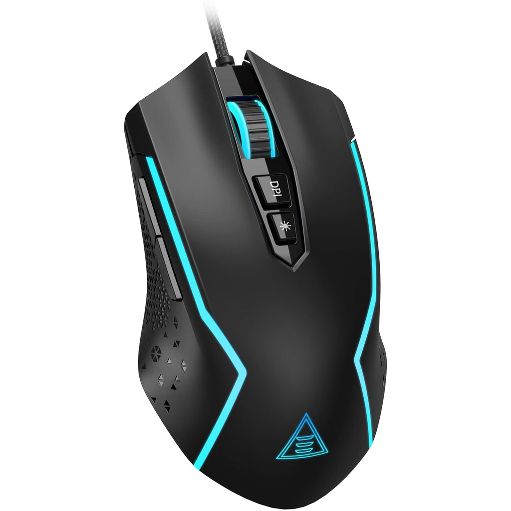[Australia - AusPower] - EKSA Gaming Mouse, Wired Ergonomic Gaming Mice with 7 Programmable Buttons, Chroma RGB 6 Backlit& Adjustable 8000DPI for Windows PC Gamers (EM100) EM100 