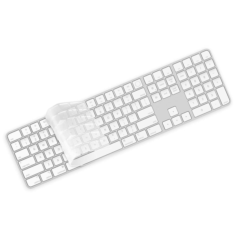 [Australia - AusPower] - MOSISO Keyboard Cover Compatible with iMac 24 inch M1 A2520 2021 Release with Touch ID and Numeric Keypad, Waterproof Protective Ultra Thin TPU Skin, Clear 