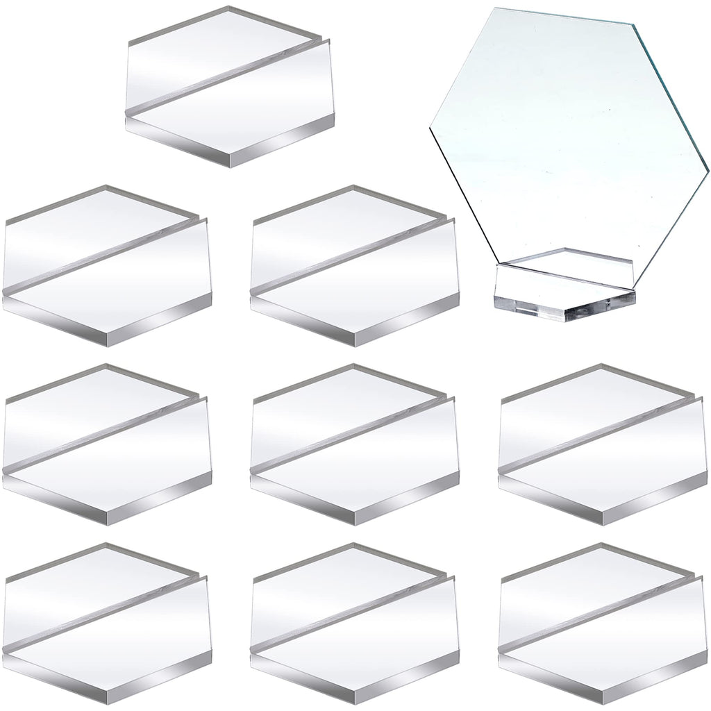 [Australia - AusPower] - Clear Acrylic Stand Clear Hexagonal Acrylic Sign Holder Wedding Sign Holders Wedding Table Sign Stands Table Numbers Display Stands for Wedding Birthday Banquet Party,No Sign (10 Pieces) 